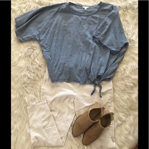 Chambray Light weight Tie Poncho Top